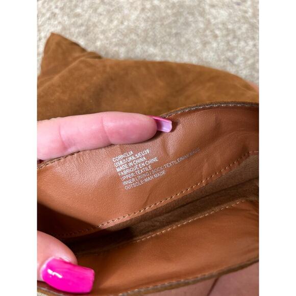 Just Fab boots Cornelia knee high chunky heel Tan/Brown SZ 8.5 slouchy western - Picture 7 of 7